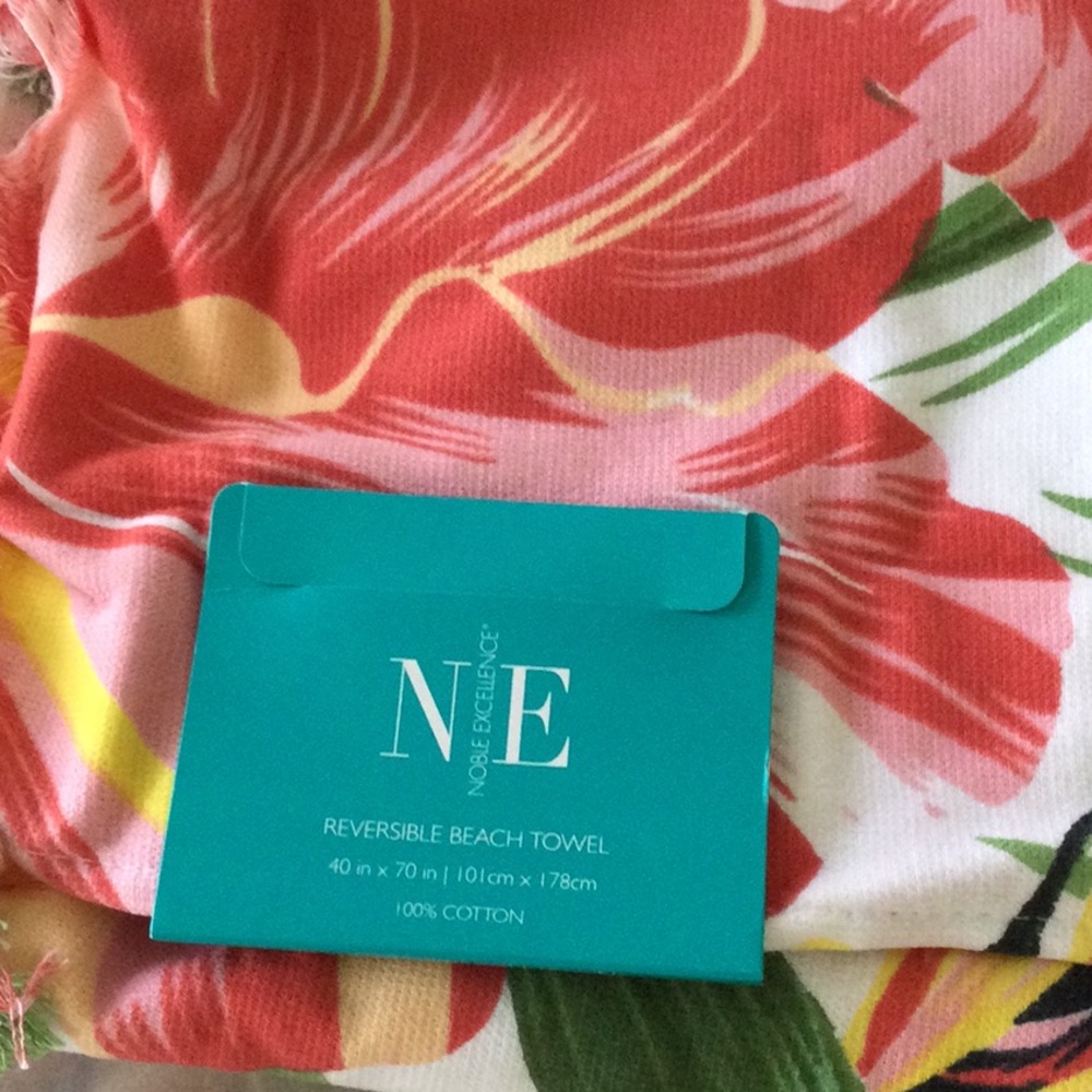 🌿 Tropical Multicolor Summer Beach Towel Noble Excellence *reversible*